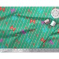 thumbnail image 3 of Soimoi Green Heavy Canvas Fabric Bow & Stripe Decor Fabric Printed Yard 58 Inch Wide, 3 of 5