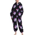thumbnail image 2 of Pyjama une Pièce Floue, Élégant Doux Pyjama Chaud Combinaison pour la Maison, 2 of 5