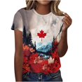 thumbnail image 1 of Pisexur Hauts pour Femmes, Hauts de Sortie pour Femmes, Hauts pour Dames, Hauts de Printemps pour Femmes 2025, Nouveau T-shirt à Manches Courtes à Col Rond Décontracté Imprimé pour Femmes Multicolore, P, 1 of 5