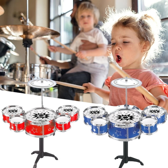 IROINID Music Toys,Music Education Toys,Music Education Supplies Learning Toys, Jazz Drum Children's Musical Instrument Five Drum Set Drum Toy Infant Early Education Percussion Instrument