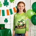 thumbnail image 3 of Tauxra Chandail de la Saint-Patrick pour Adultes, Chandail à Col Rond Imprimé à Manches 3/4, T-Shirt Décontracté à Manches Longues avec Graphique de Trèfle pour Activités Festives, 3 of 6