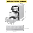 thumbnail image 4 of AKDSteel Outdoor Kitchen Drawers, Flush Mount Triple Access Bbq Drawers With Stainless Steel Handles For Patio Grill Stations, 4 of 8