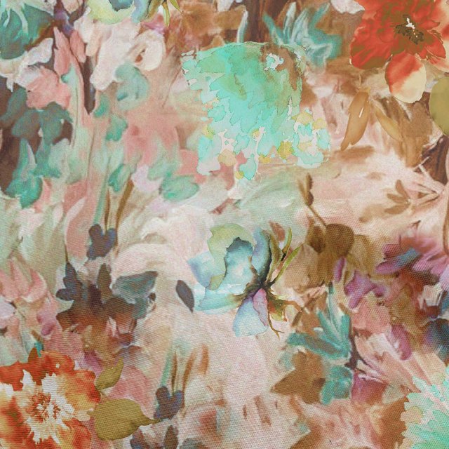 oneOone Cotton Poplin Brown Fabric Abstract Floral Craft Projects Decor Fabric Printed By The Yard 56 Inch Wide
