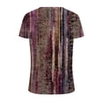 thumbnail image 5 of EQWLJWE Hauts pour Femmes 2023 Été Mode Femme Été Aguichant Plissé Imprimé Régulier Femme Manches Courtes Col Rond Bouton Haut Hauts pour Femmes Liquidation, 5 of 5