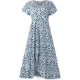 thumbnail image 4 of QJUHUNG Formel pour Femmes Soirée Robe Midi Été Col en V Manches Courtes T-Shirt Soirée Invitée de Mariage Style Asymétrique B-8 Cocktail Gris_i L, 4 of 5