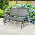 thumbnail image 4 of Gymax 48'' Outdoor Patio Swing Glider Bench Chair Loveseat Rocker Lounge Backyard Grey, 4 of 10