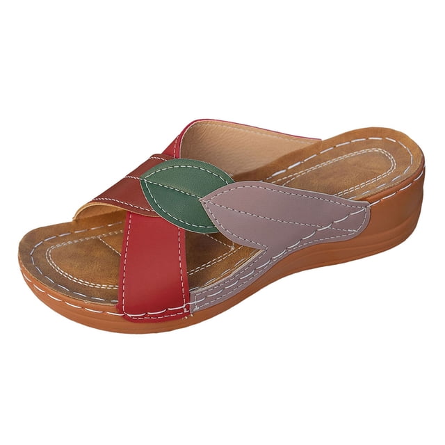 DAFEI Sandales pour Femmes Sandales de Plage Confortables Sandales de Plage pour Dames Chaussures Compensées d'Été Pantoufles pour Femmes Sandales Bohèmes Chaussures Mode