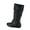 Black PU, variant on Zone 70 Women's Comfort Zipper Buckle Slouch Casual Flat Heel Mid Calf Round Toe Boots ( Red, 10)