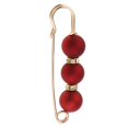 thumbnail image 2 of Milaget Broche de Fête Ornée de Trois Perles, Épinglette Broche pour Robe de Mariée, Rouge Soirée, 2 of 9