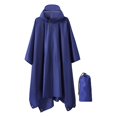 thumbnail image 4 of MERIGLARE Poncho de Pluie à Capuche Imperméable Réutilisable avec Poche Veste à Manches Longues pour l'Extérieur Bleu Marine, 4 of 9