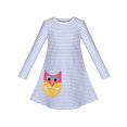 thumbnail image 1 of Robe Fille Manches Longues Mignonne Brodée Hibou Décontractée Coton 3 Ans, 1 of 7