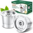 thumbnail image 1 of WWS- Lot de 2 Dosettes K Réutilisables pour Keurig 1.0: Dosettes K Rechargeables en Acier Inoxydable - Filtre à Café Réutilisable pour Cafetière Keurig 1.0, Permanent, Écoresponsable, Design le Plus Récent, 1 of 4
