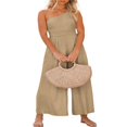 thumbnail image 4 of Combinaison Sans Manches à Épaules Dénudées pour Femmes Pantalon Large, 4 of 7