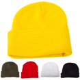 thumbnail image 3 of Chic Girl Winter Fall Solid Color Cuffed Woolen Yarn Knitted Warm Hat Cap Beanie, 3 of 7