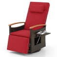 thumbnail image 2 of Costway Fauteuil Inclinable d'Extérieur en Rotin Pivotant à 360° Chaise Longue de Patio en Osier Rouge, 2 of 9