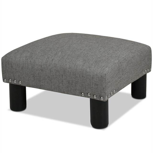 Jules Tabouret Carré d'Accent Ottoman Gris Foncé Chiné
