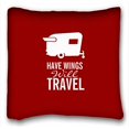 thumbnail image 1 of RYLABLUE Red Background Have Wings Will Travel Car Throw Pillowcase Size 18x18 inches Two Side Print, 1 of 1