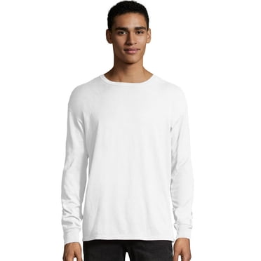 Hanes Mens ComfortWash Garment Dyed Long Sleeve Tee, M, White