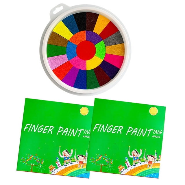 Kids Finger Painting Kit With 40 Page Drawing Book Non Toxic Paints For Creative Art Gift
