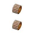 thumbnail image 3 of Maytalsory Bague en Cristal Extensible de Luxe Unique pour Déclaration d'Amour Bague Incrustée à la Mode Dorée 5 Rangées 2Ensemble, 3 of 6
