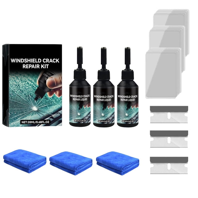 LSLJS Liquide de Réparation pour Pare-Brise avant Automobile, Trousse de Réparation Rapide des Fissures, Vision Claire, Voyage Sécuritaire 20 ml