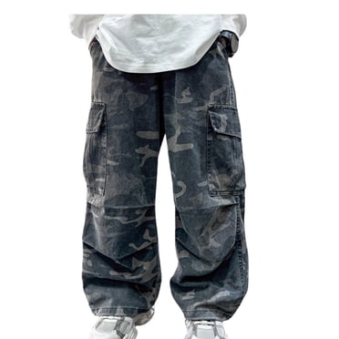 GDREDA Toddler Boy Pants Boys Cargo Trousers Fully Elastic Waist Trousers For Children Regular Fit Age 4 12 Years