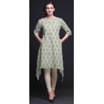 thumbnail image 3 of Bimba Kurti Asymétrique Blanche à Imprimé Floral en Blocs pour Femmes Robe d'Été Indienne Tunique Moyen, 3 of 6