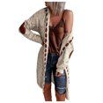 thumbnail image 2 of Cardigans pour Femmes Légers Mode Femmes Manches Longues Décontracté Long Cardigan Manteau Chandail Vêtement d'Extérieur en Liquidation, 2 of 7