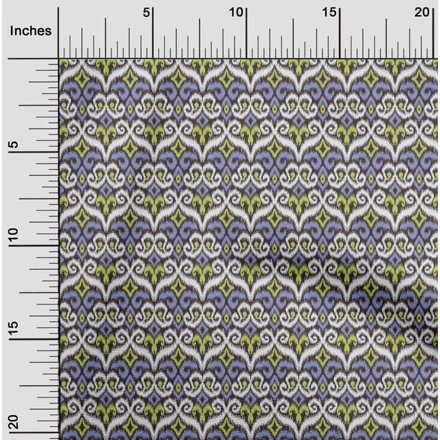 oneOone Polyester Lycra Fabric Swirl & Paisley Ikat Printed Craft Fabric BTY 56 Inch Wide