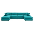 thumbnail image 1 of Modway Commix 6-Piece Down Filled Overstuffed Sectional Sofa in Teal, 1 of 5