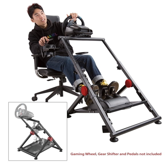 Boost Industries SWS-04 Support de Volant de Course Pliable à Hauteur Réglable pour Joueurs (Support de Changement de Vitesse Bonus Inclus)