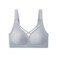 thumbnail image 1 of Virmaxy Womens Wireless Bra Solid Color Soft and Comfortable Gathered Large Bra Solid Color Soft and Comfortable Without Steel Rings Gathering To A Large Bra Gray-2 XL, 1 of 7