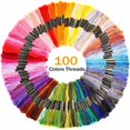 thumbnail image 4 of Cross Stitch Kits for Beginners, 154-Piece Embroidery Kit with Friendship Bracelet String Kit, Bamboo Hoops, Aida Cloth & Comprehensive Embroidery Tools for DIY Crafts, 4 of 8