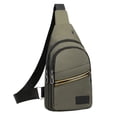 thumbnail image 1 of Sac Poitrine Bandoulière en Toile Kaki pour Hommes, 11,81 X 6,69 Pouces, Sac à Dos Sling de Randonnée en Plein Air, Sac Messager Polyvalent, Grande Capacité, Sangle Ajustable, Durable pour le Voyage, 1 of 6