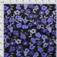 thumbnail image 4 of oneOone Jersey en Viscose Bleu Moyen Tissu Floral Matière de Robe Tissu Imprimé Tissu au Mètre 60 Pouces de Large, 4 of 4