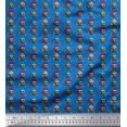 thumbnail image 1 of Soimoi Moss Georgette Fabric Crossbone & Skull Halloween Print Fabric by The Yard 42 Inch Wide, 1 of 3