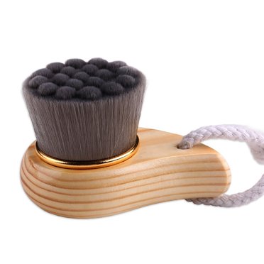 LNGOOR Face Scrubber Soft Facial Cleansing Brush Wooden Handle for  Skin Types Bump