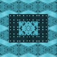 thumbnail image 1 of Ahgly Company Machine Washable Indoor Square Transitional Bright Turquoise Blue Area Rugs, 4' Square, 1 of 7