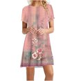 thumbnail image 1 of Cameland Robe d'Été pour Femme, Mode Bord de Mer, Décontractée, Imprimée, à Manches Courtes, à Col Rond, 1 of 4