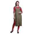 thumbnail image 1 of Bimba Kurti Droite Décontractée Imprimée Haut à Manches 3/4 Longue Kurta Robe pour Femmes, 1 of 6