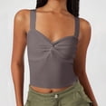 thumbnail image 2 of Timegard Going out Tank Top for Women Ruched V Neck Slim Comfy Knit Tee Sleeveless Top Solid Color, 2 of 5