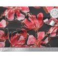 thumbnail image 2 of Soimoi Orange Moss Georgette Fabric Floral Decor Fabric Printed BTY 42 Inch Wide, 2 of 3
