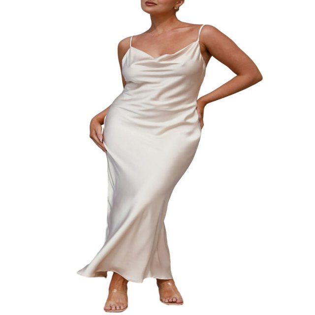 Women‘s Long Bodycon Dress with Spaghetti Straps
