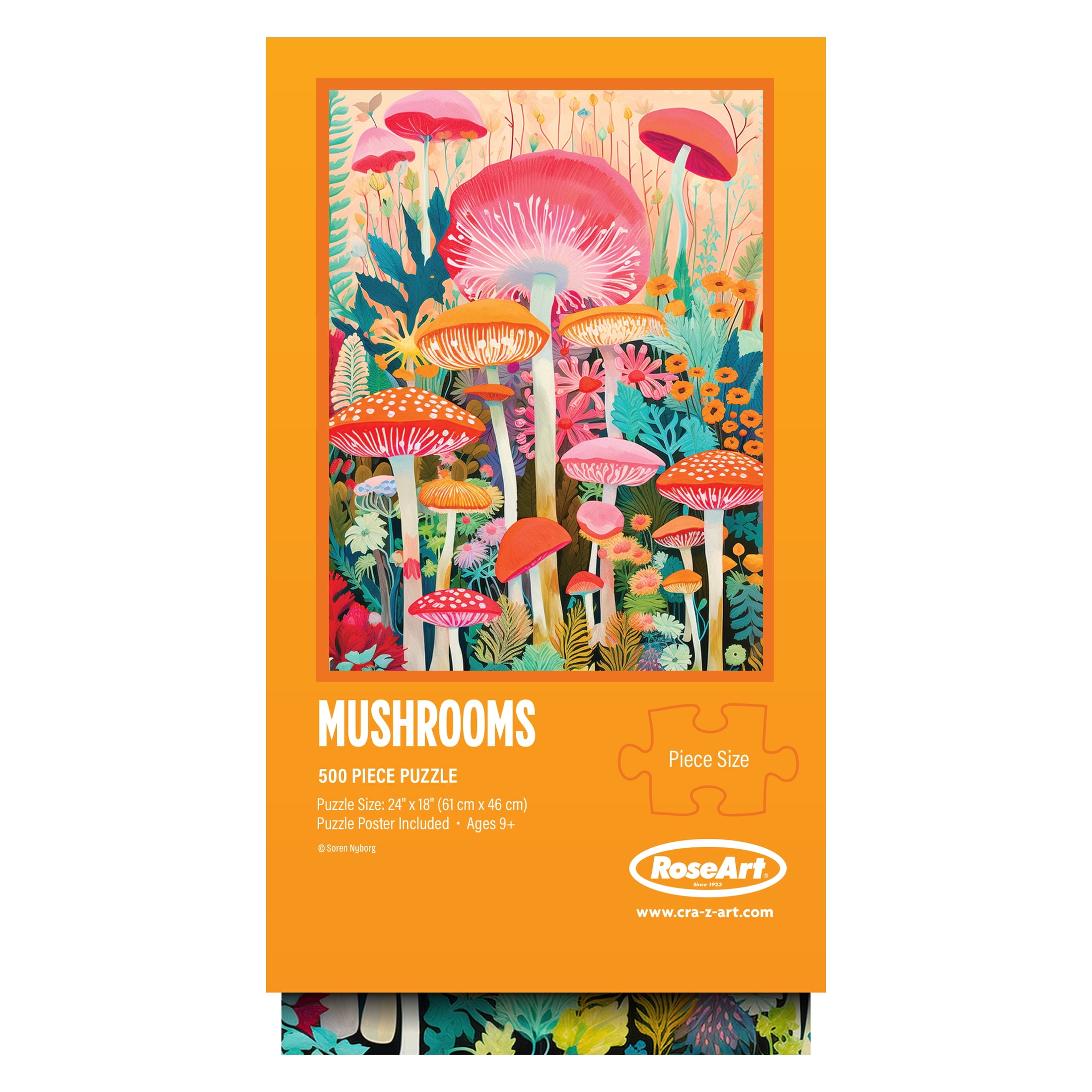 RoseArt - Vertical Visions 500-Piece - Mushrooms- Adult Interlocking Puzzle