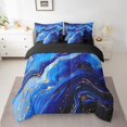 thumbnail image 2 of YST Navy Marbling 7-Piece Comforter Set, Blue Abstract Artwork, King, 2 of 4