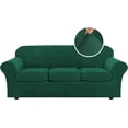 thumbnail image 1 of Modern Velvet Plush 4 Piece High Stretch Sofa Slipcover Furniture Protector Form Fit Luxury Thick Sofa Cover, Machine Washable, 1 of 6