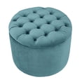 thumbnail image 2 of TOV Furniture Ottomane de Rangement en Velours Grand Lit, Bleu Mer, 2 of 3
