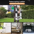 thumbnail image 3 of AKDSteel Aluminum Telescopic Ladder With a Frame Design, Featuring Non-Slip Feet And Stabilizers For Safe Use At Home, On Roofs, In Gardens, And Outdoors, 3 of 7
