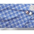 thumbnail image 2 of Soimoi Blue Poly Georgette Fabric Circle Art Geometric Fabric Prints By Yard 42 Inch Wide, 2 of 5
