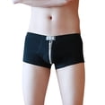 thumbnail image 4 of FhsagQ Underwear Men's Underwear with Pouch Lift Mens Low Rise Briefs Ice Thread Underpants Fashion Ride up Underwear Pant Men's Underwear Boxers Briefs Mixed Blue 5-Pack Black XL, 4 of 6